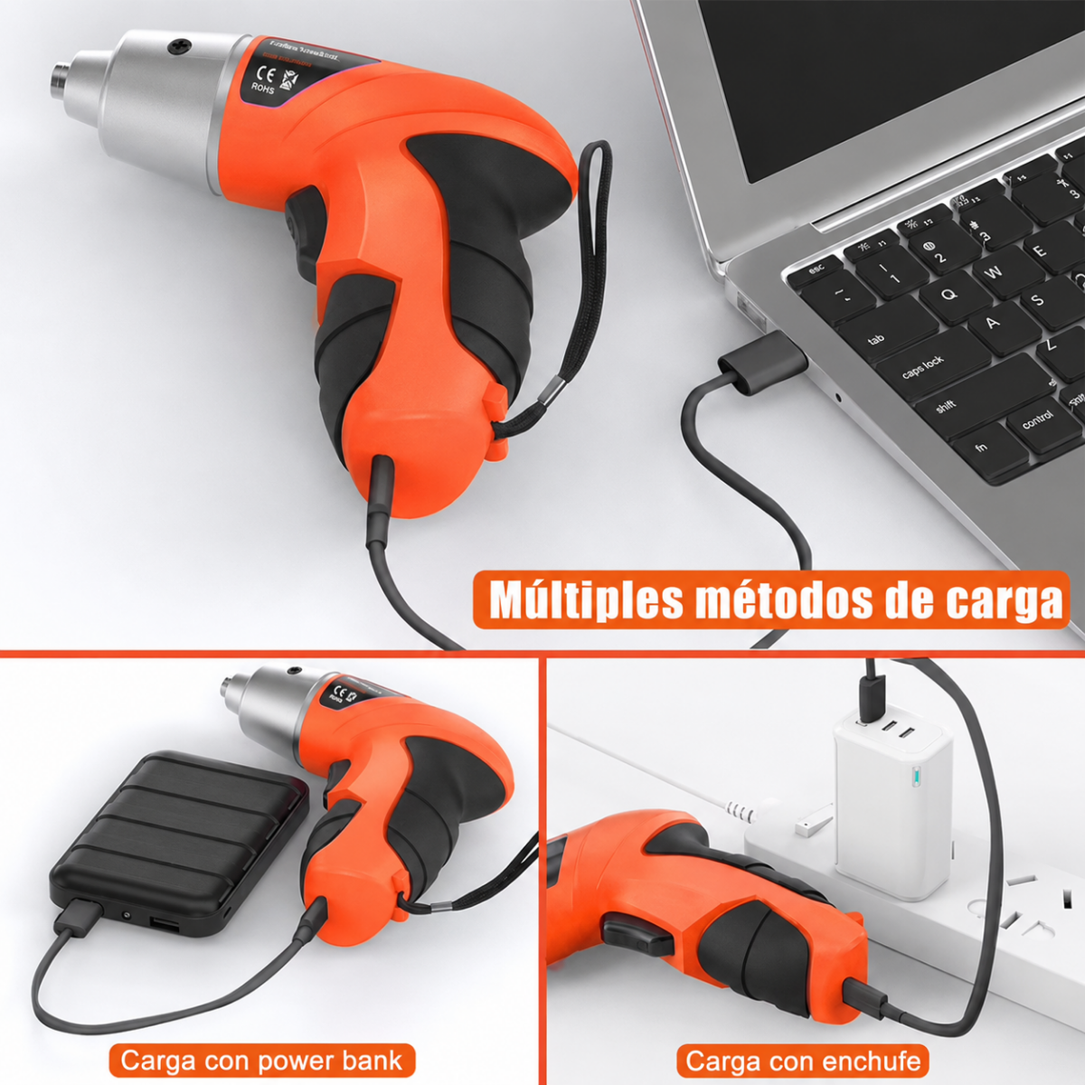 Destornillador Inalambrico Recargable Con Set De Puntas-3