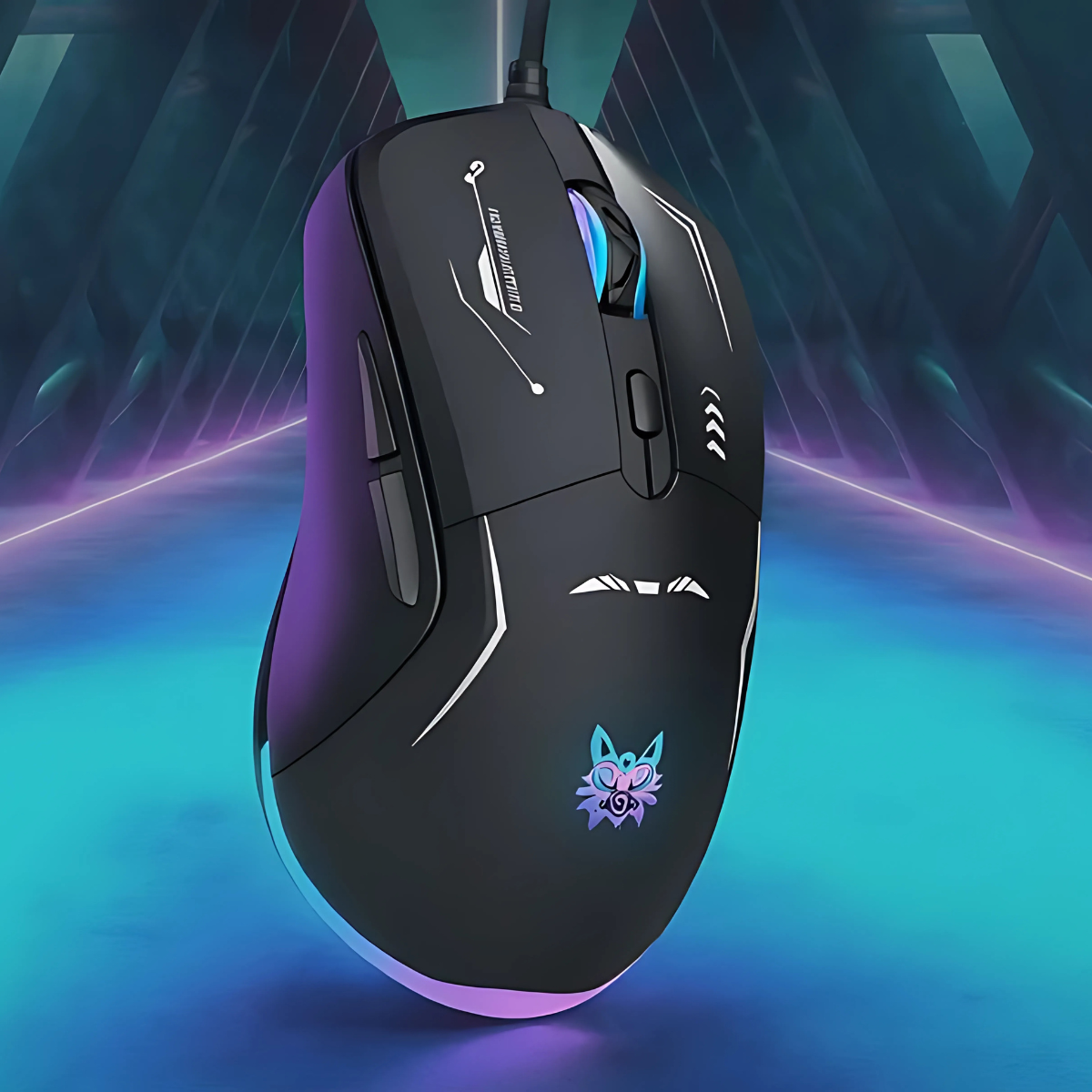 Mouse De Cable Gamer Profesional Negro Con Luz Led Rgb-4