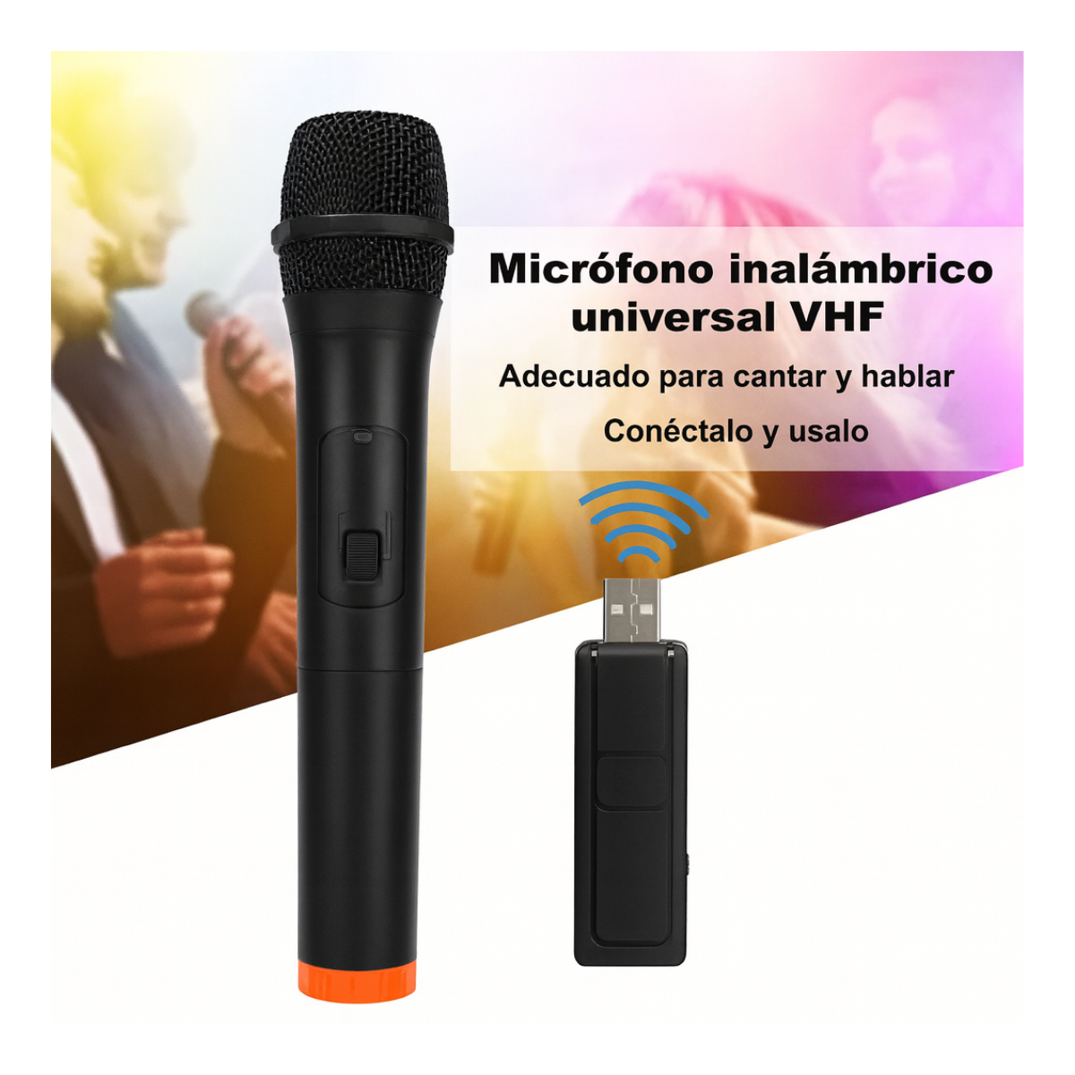 Pack 2 Microfonos Inalambricos Profesional Karaoke Usb-6