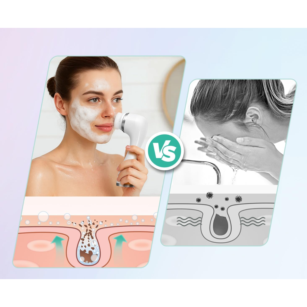 Cepillo Limpiador Facial Electrico 2 Velocidades Waterproof-3