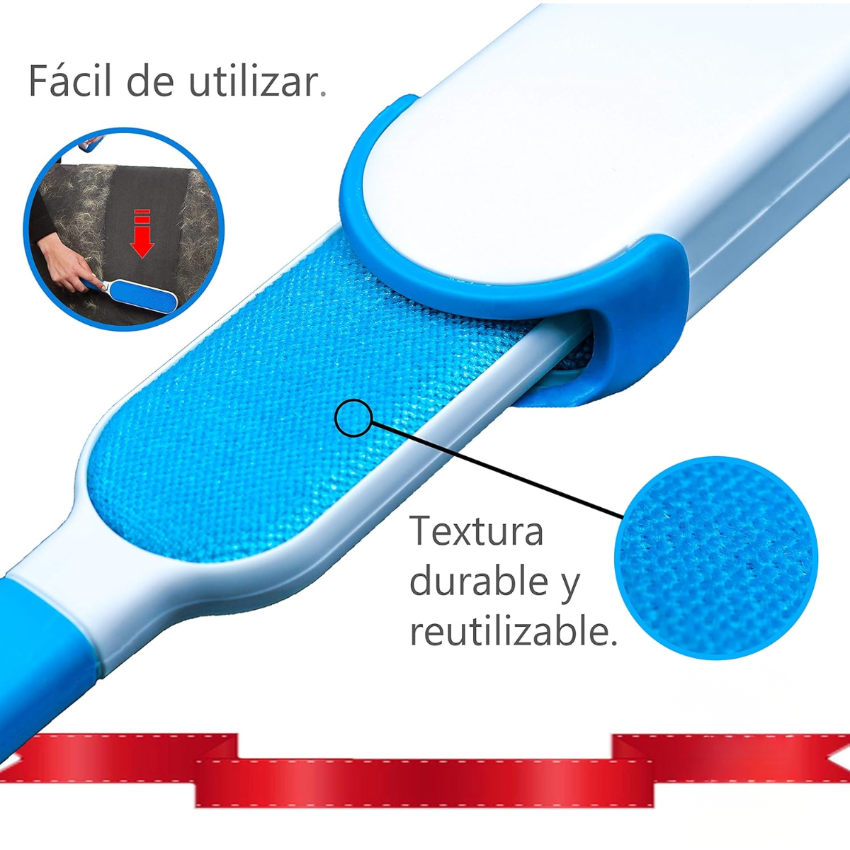 Saca Pelusa Y Pelos Mascotas Reutilizable Base Autolimpiante-2