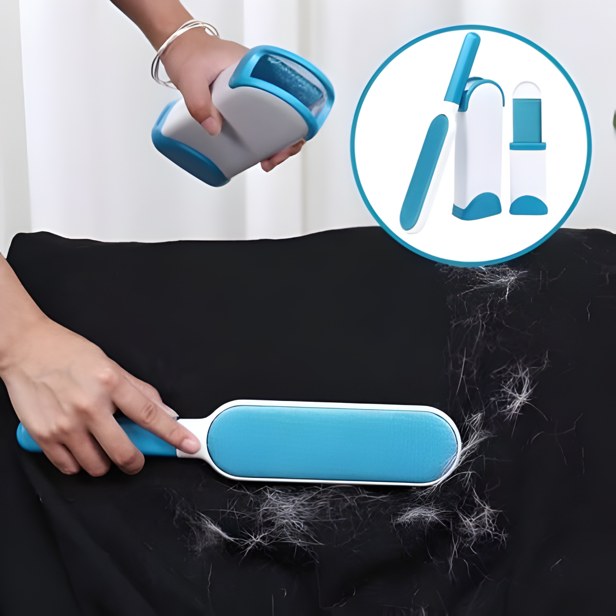 Saca Pelusa Y Pelos Mascotas Reutilizable Base Autolimpiante-7