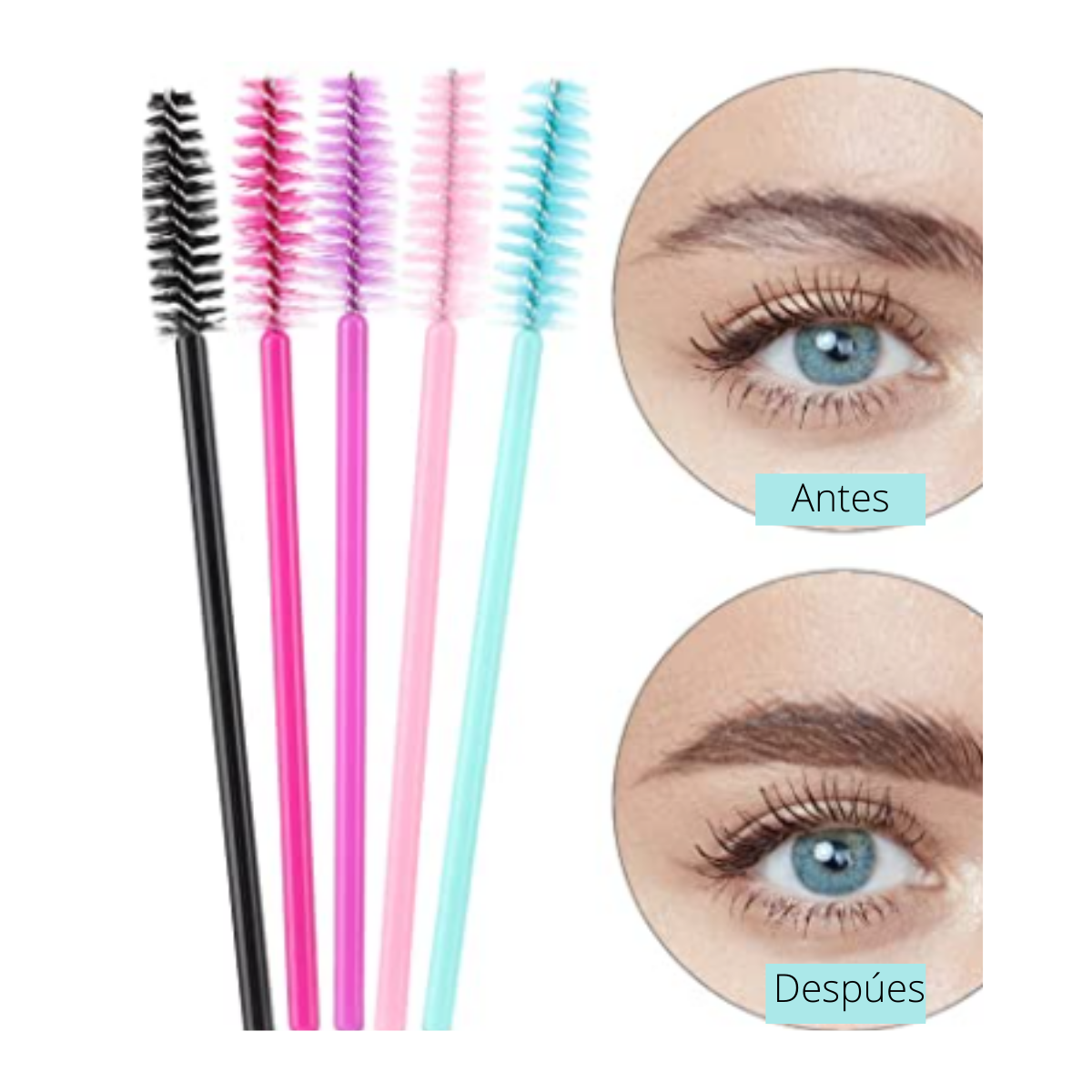 Pack 24 Cepillos Pestañas Cejas Multiuso Colores-5