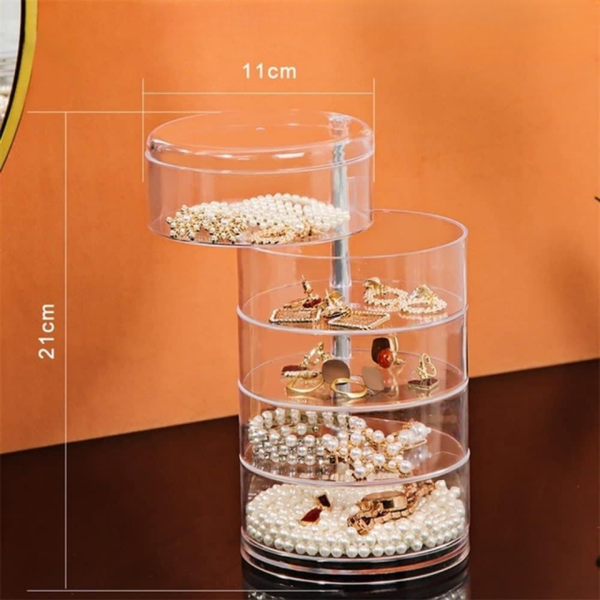 Joyero Organizador 5 Niveles Giratorio De Acrilico Moderno-4