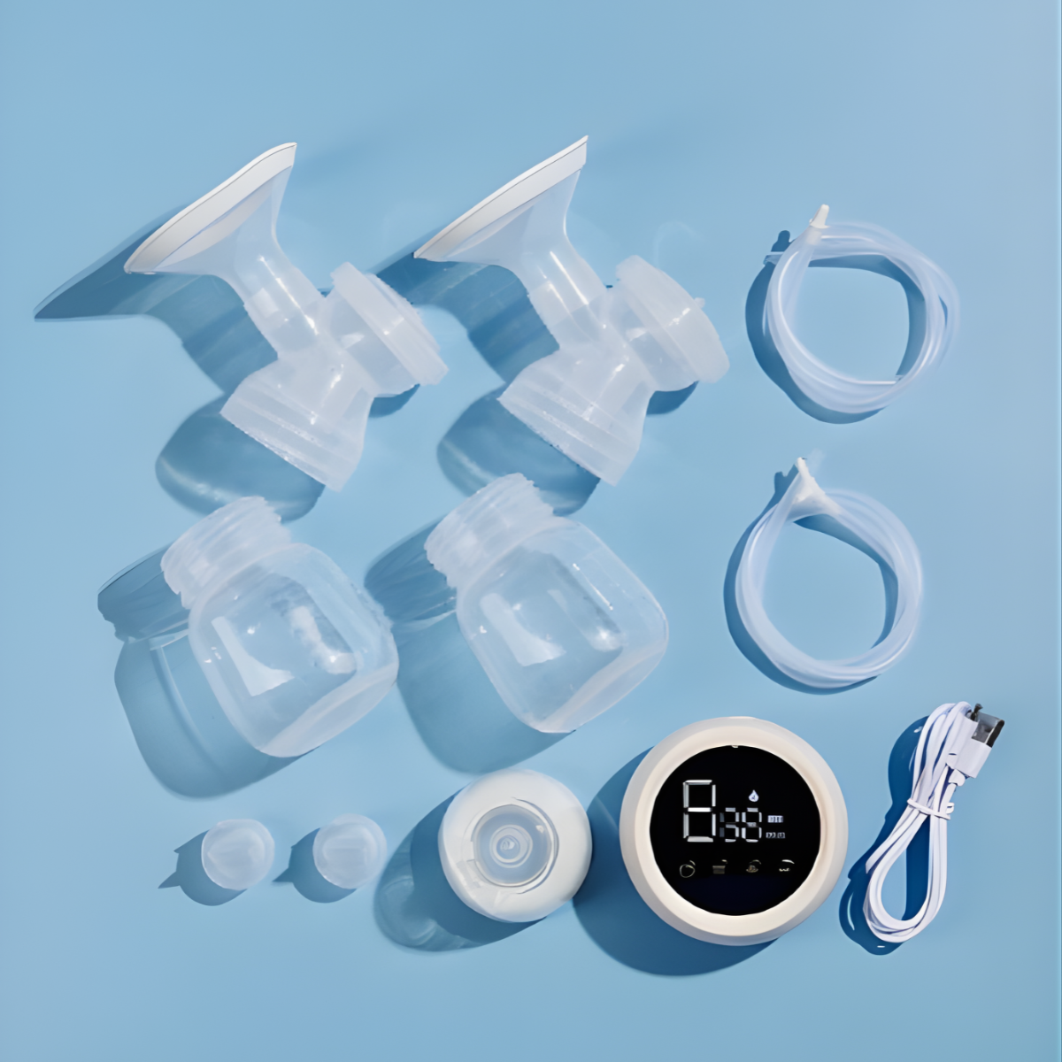 Extractor De Leche Materna Eléctrico Dos Vasos Pantalla Led-3