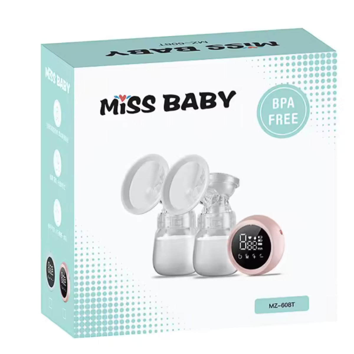 Extractor De Leche Materna Eléctrico Dos Vasos Pantalla Led-5