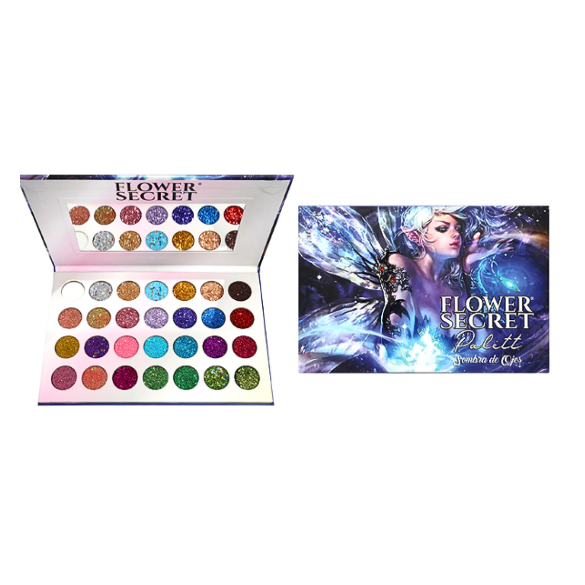 Paleta De Sombras 28 Colores Glitter Flower Secret-0