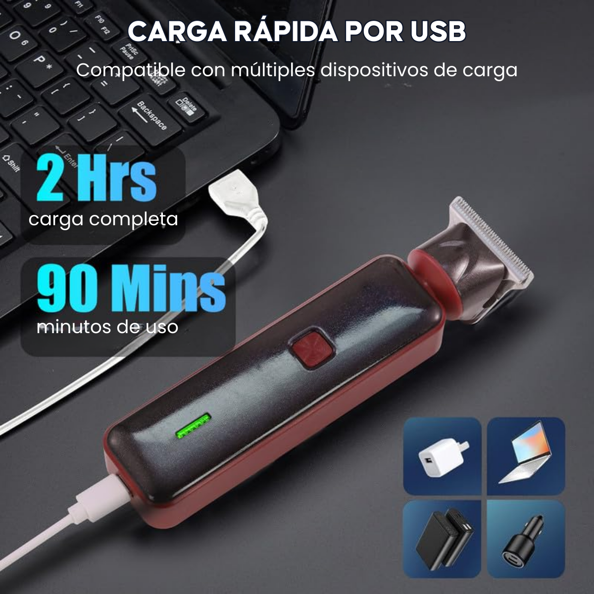 Afeitadora Portatil Hombre 3 en 1 Recargable Barba Nariz Surker Sk 1200-3