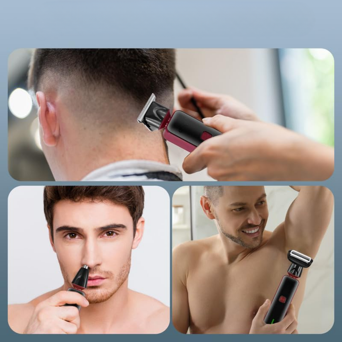 Afeitadora Portatil Hombre 3 en 1 Recargable Barba Nariz Surker Sk 1200-4