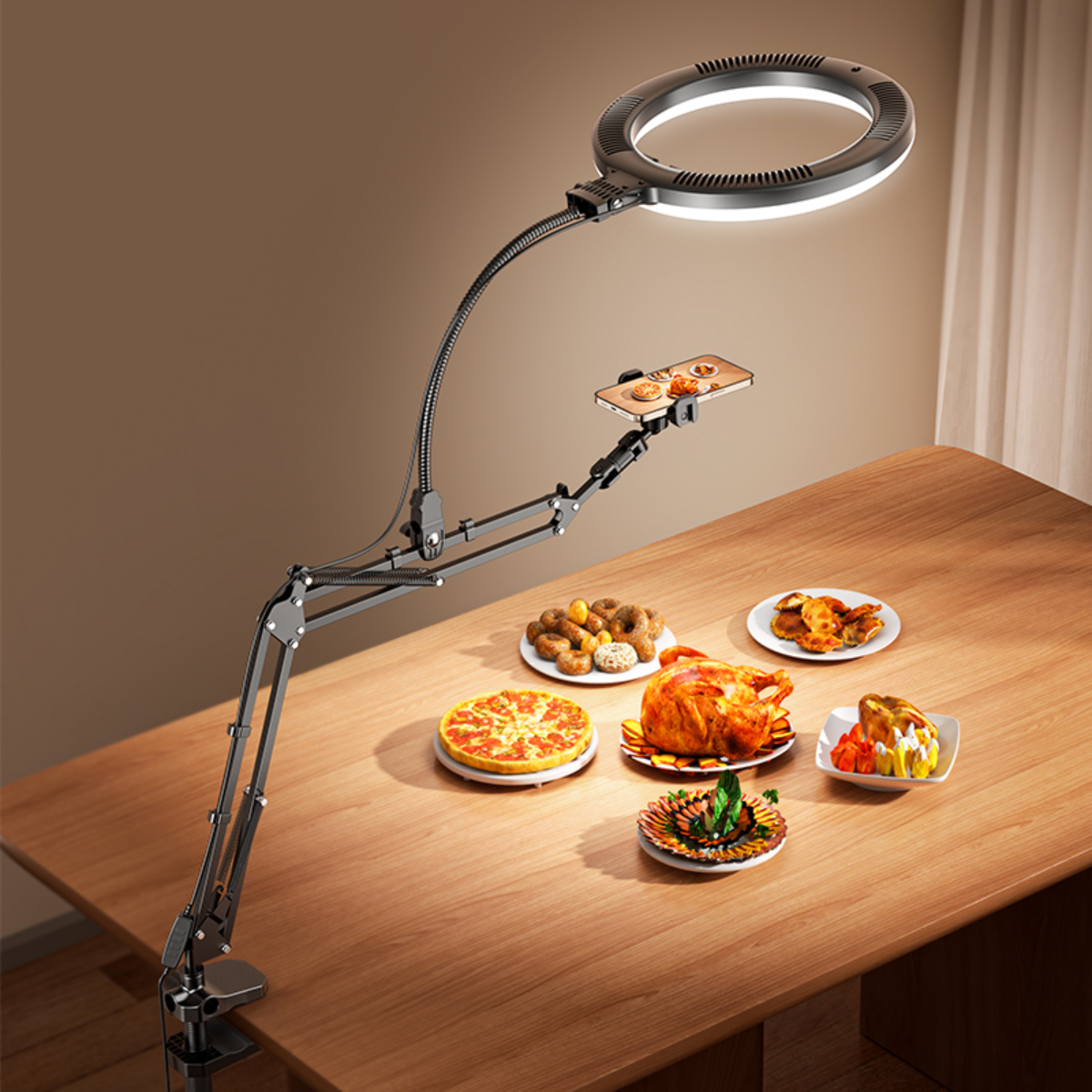 Kit Soporte Ajustable Profesional Con Aro De Luz Para Celular-3