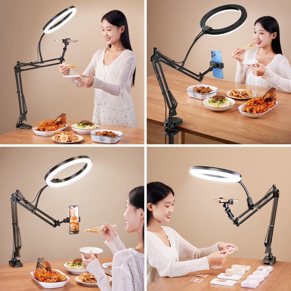Kit Soporte Ajustable Profesional Con Aro De Luz Para Celular-5