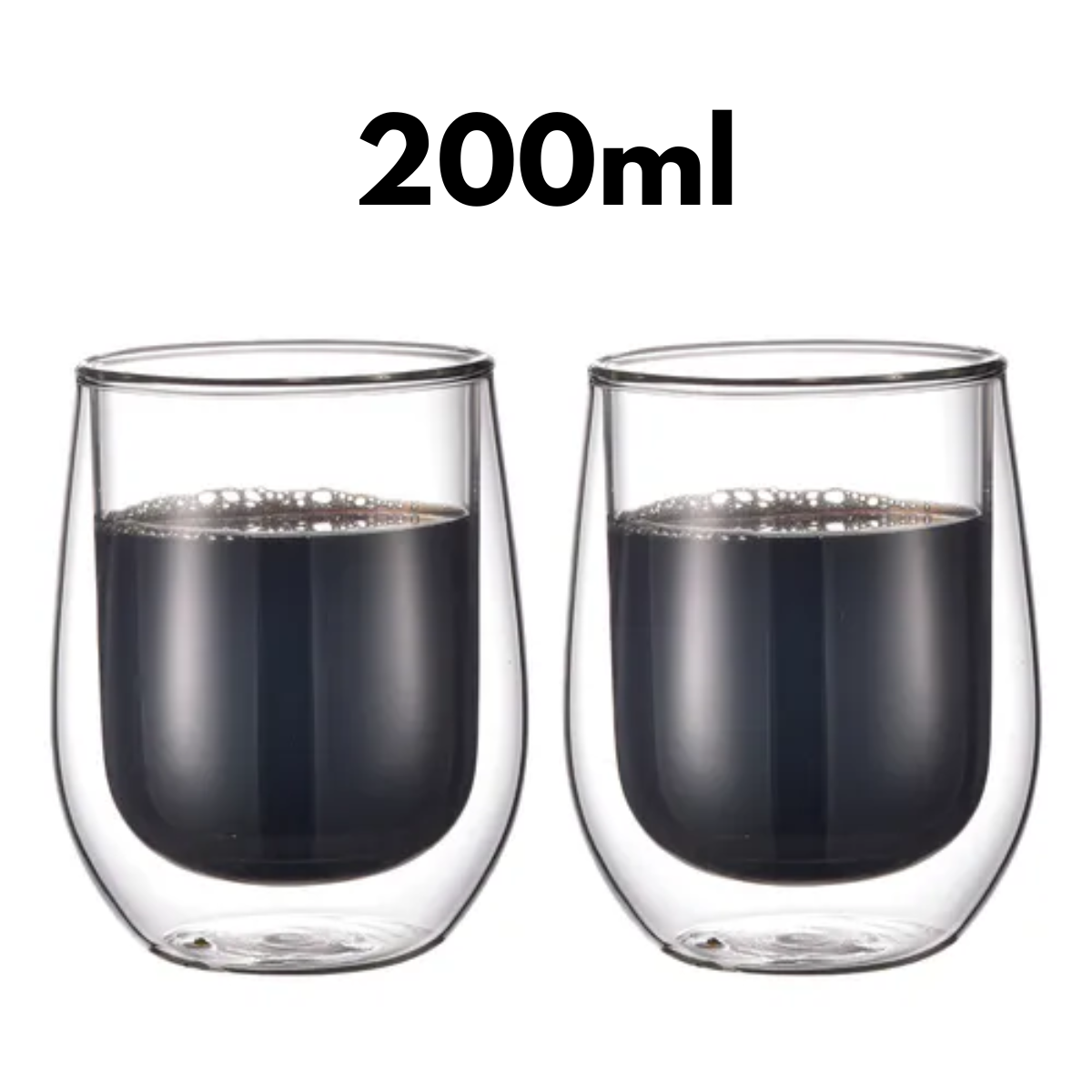 Pack 2 Vasos Vidrio Moderno Transparente 200ml-2