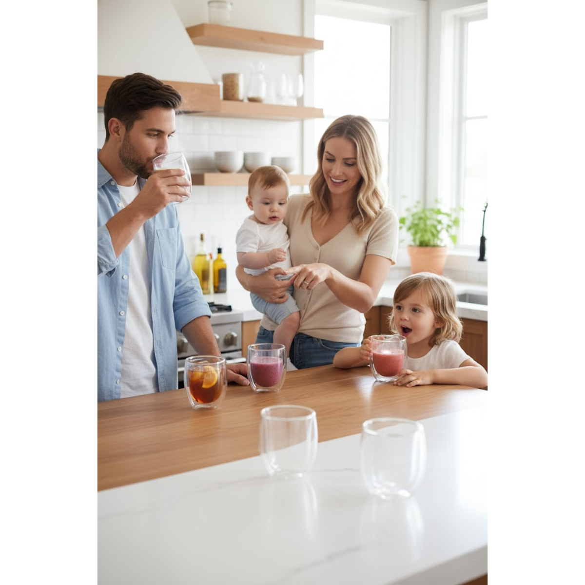 Pack 2 Vasos Vidrio Moderno Transparente 200ml-5