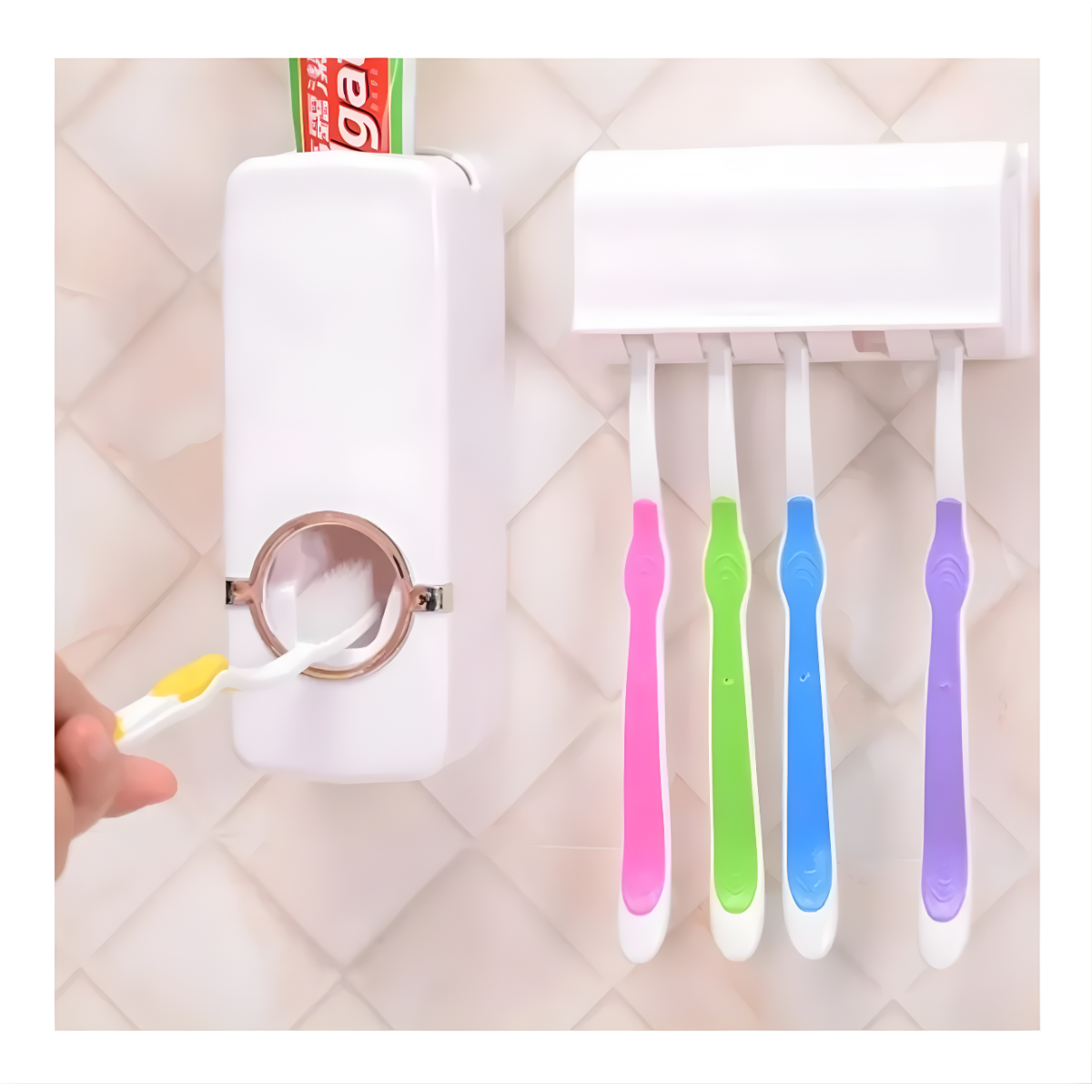 Dispensador Automatico Pasta Dental Con Soporte 5 Cepillos-2