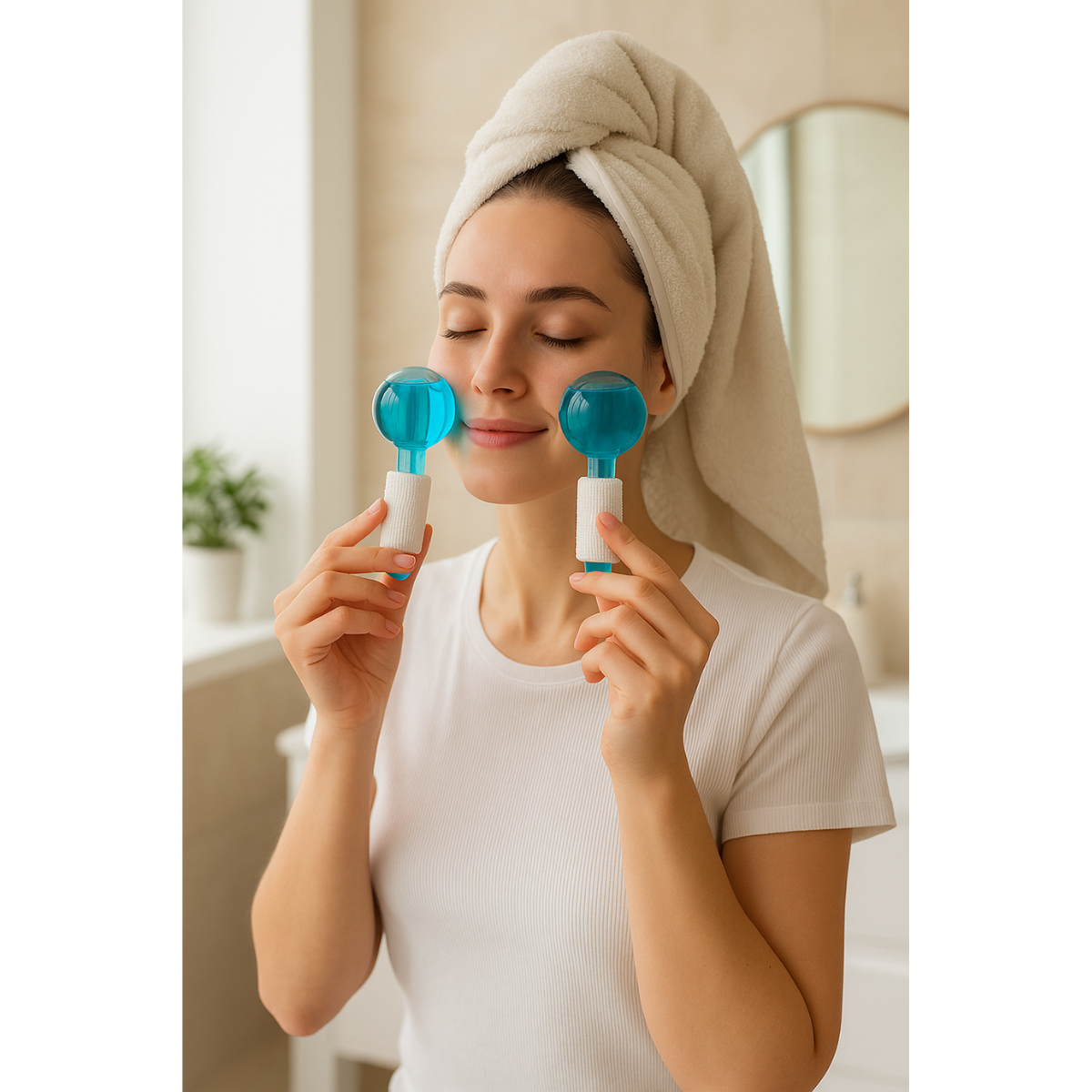 Pack 2 Esferas Reafirmante Masajeador Facial Terapia De Frío-4