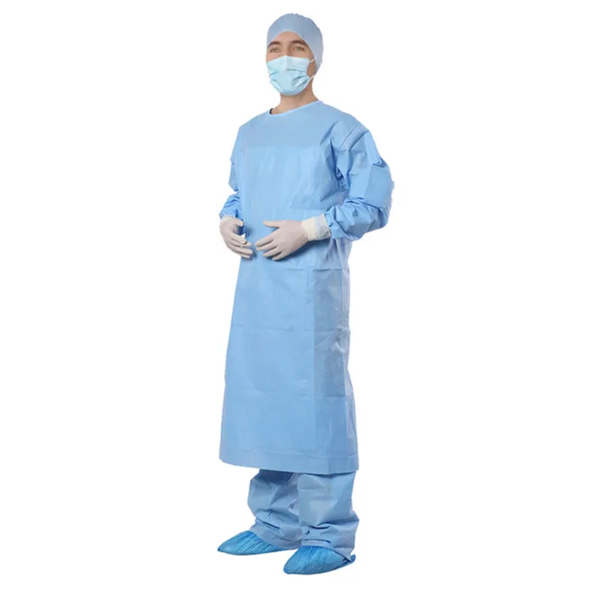 10u Batas Desechable Quirurgico Tnt Impermeable Manga Larga-5