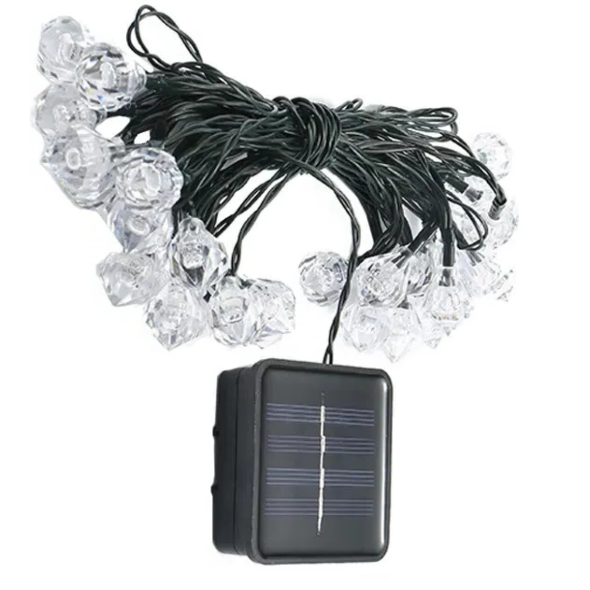 Luz Luces Navidad Carga Solar 5m Diamante Multicolor-3