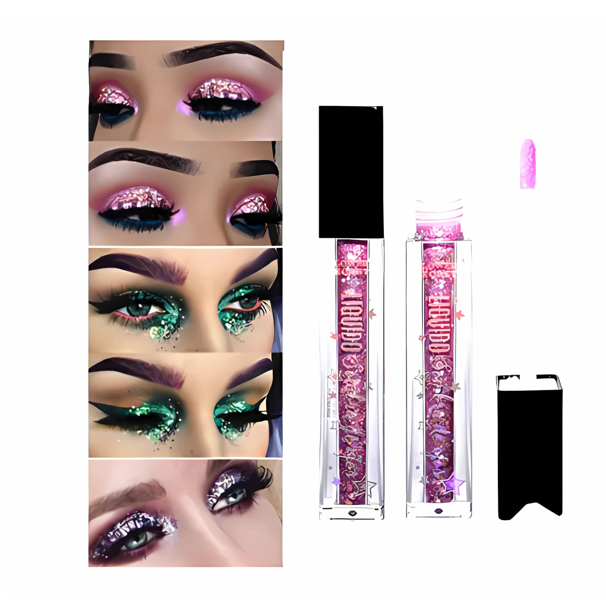 Pack 6 Sombras Glitter Liquida Colores Flower Secret-1