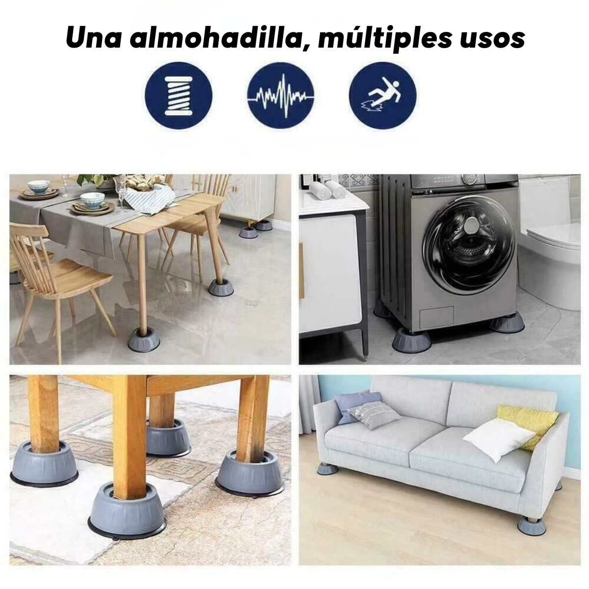 Pack 4 Soportes Antivibraci n Lavadora Muebles Multiusos-5