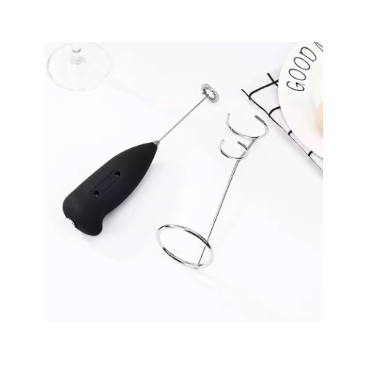 Batidor Espumador De Leche Café Multiuso + Soporte Portátil-3