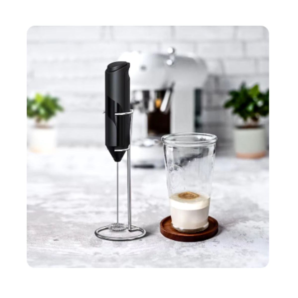 Batidor Espumador De Leche Café Multiuso + Soporte Portátil-7