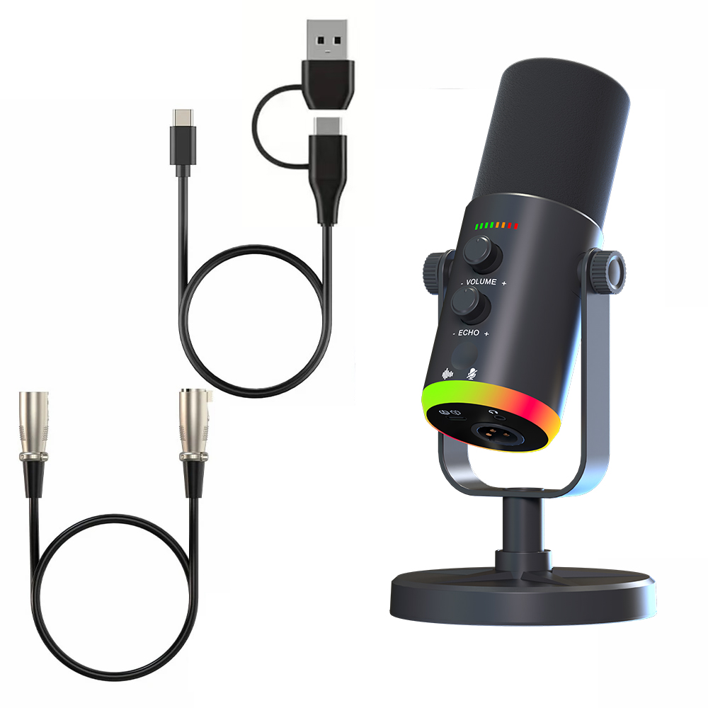 Microfono Dinamico Podcast Usb Xlr Profesional Streaming-0