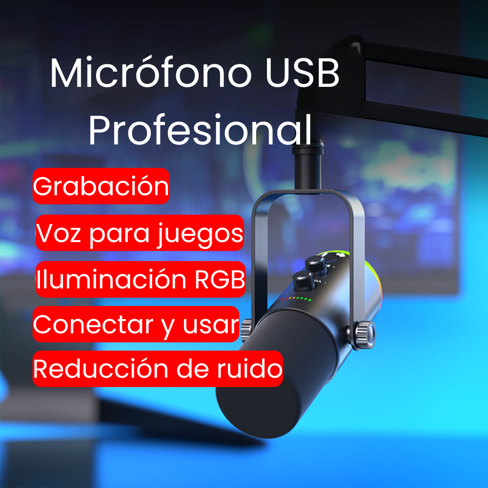 Microfono Dinamico Podcast Usb Xlr Profesional Streaming-2