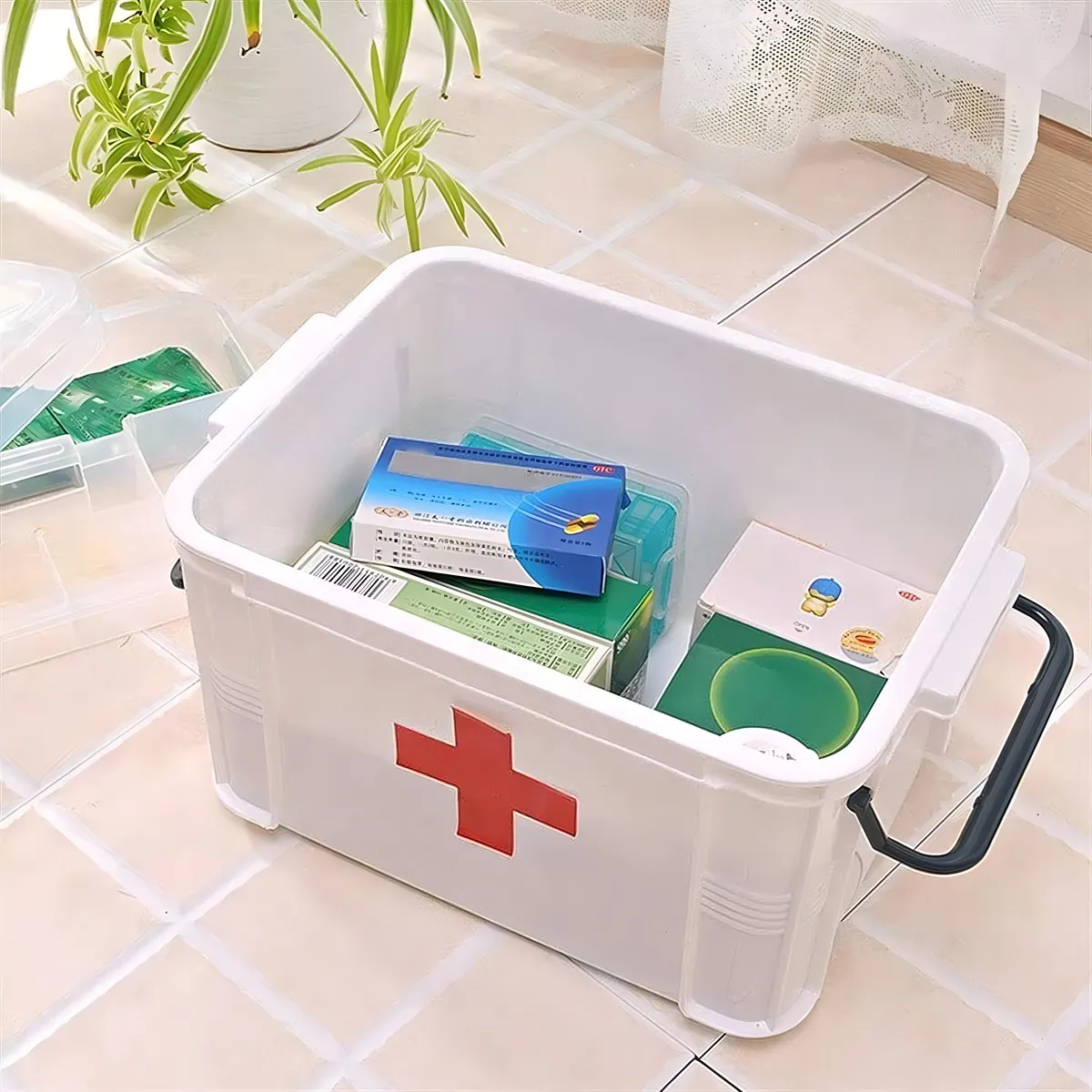 Caja Botiquin De Primeros Auxilios Plastico Blanco Con Tapa-6