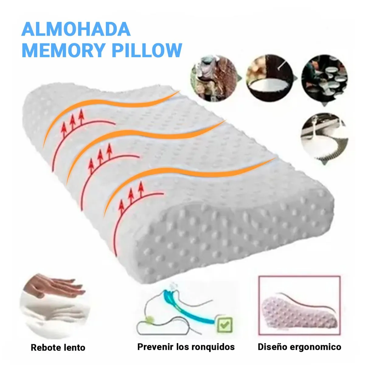 Almohada Viscoel stica Ortop dica Cervical Con Memoria-2