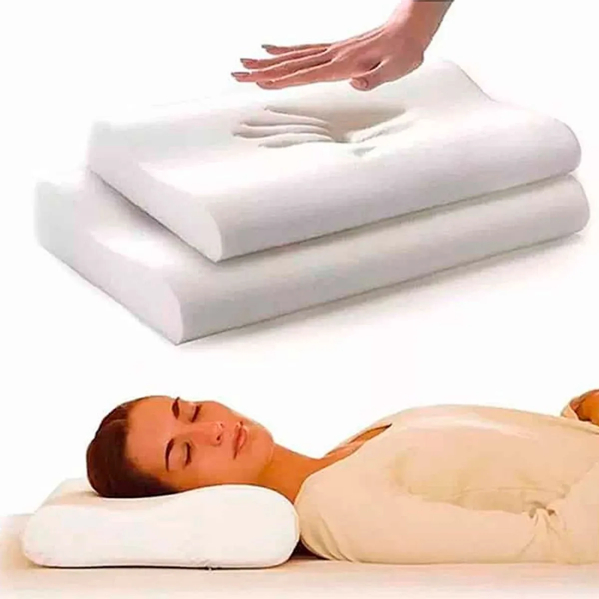 Almohada Viscoel stica Ortop dica Cervical Con Memoria-3