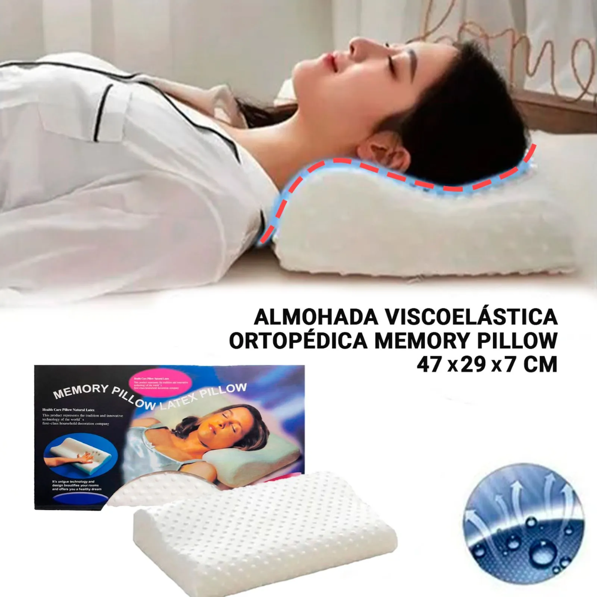 Almohada Viscoel stica Ortop dica Cervical Con Memoria-4