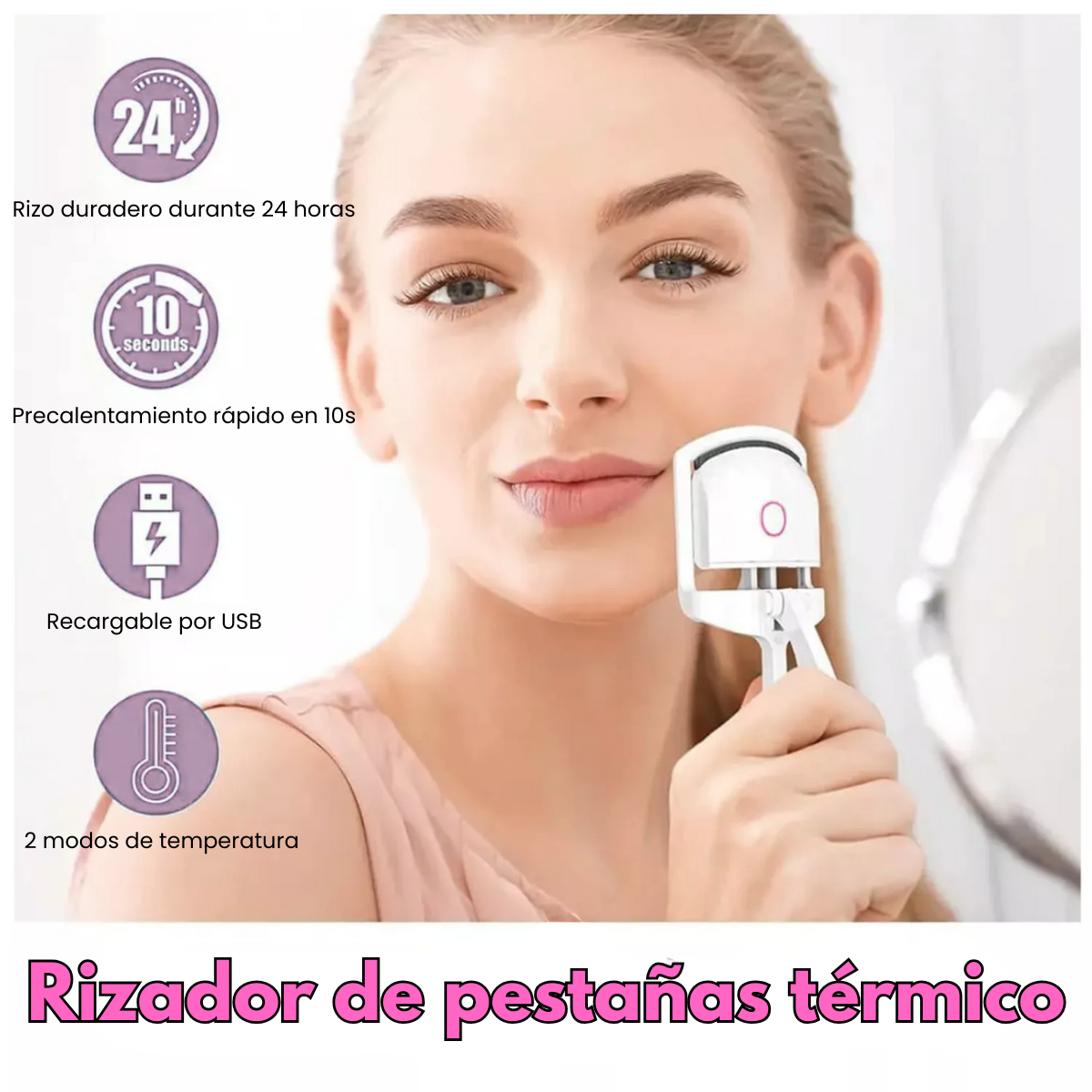 Encrespador Rizador De Pesta as Electrico Recargable-4