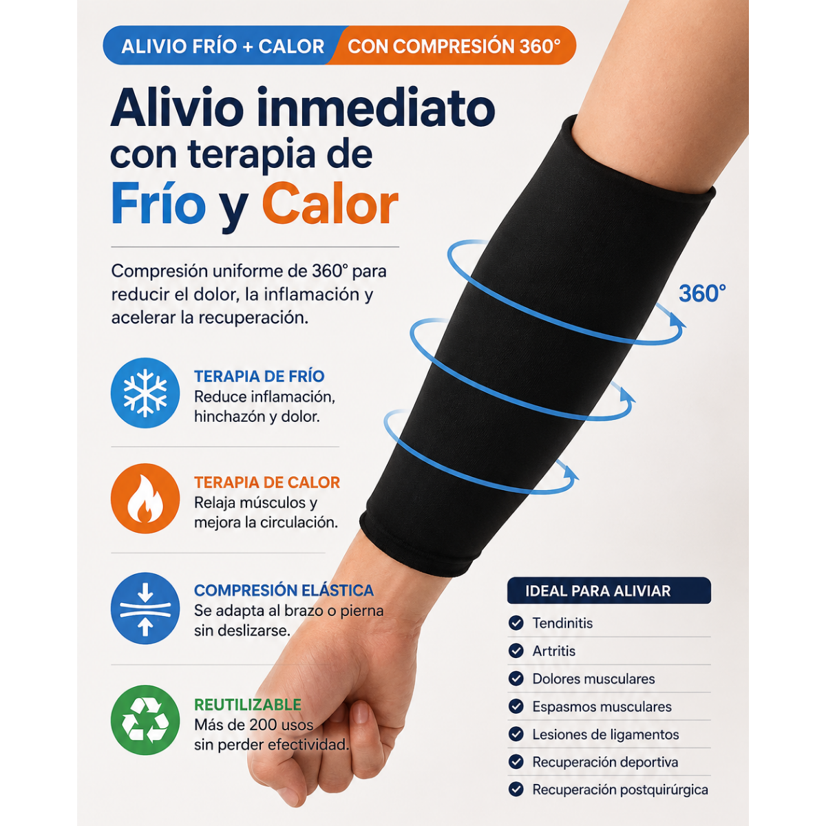 Manga Compresa Gel Frio Calor Brazos Piernas Alivio Dolor-3