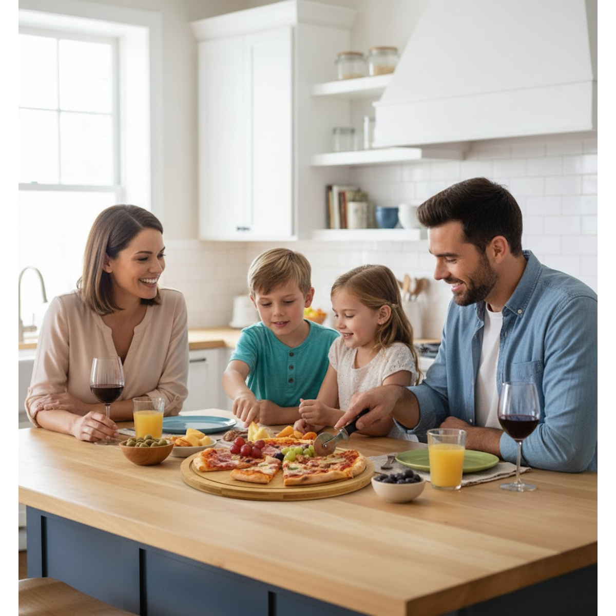 Tabla Picoteo Redonda Circular Pizza Madera 44x30cm-4