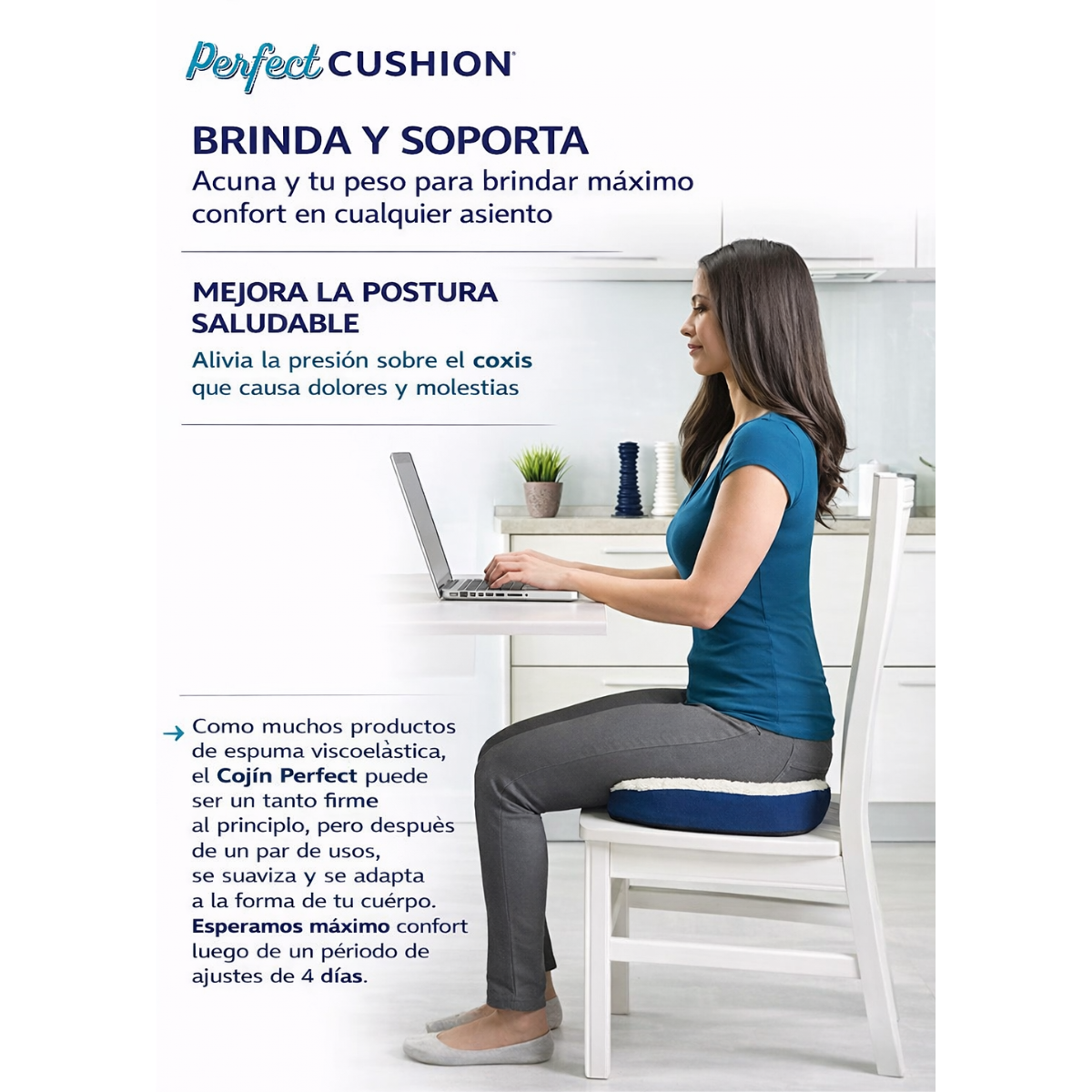 Cojin Gel De Espuma Viscoelastica Con Soporte Lumbar Ergonomico-4