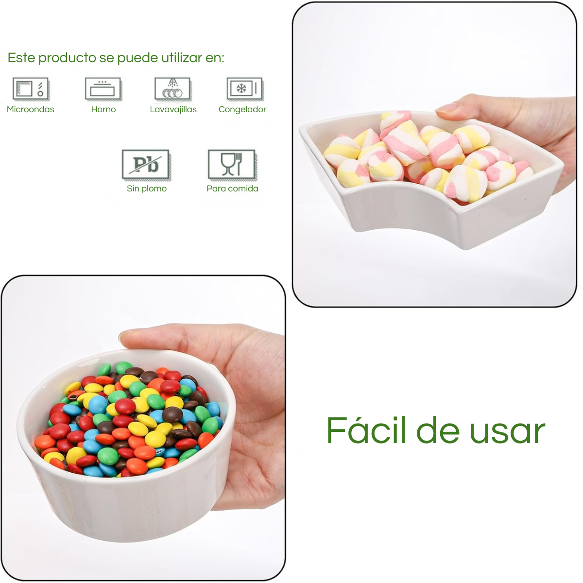 Set Picoteo Tabla + 5 Pocillos Blancos Multiuso Para Servir-2