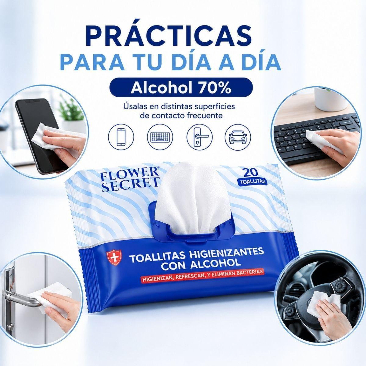 240 Toallitas Humedas Higienizantes Alcohol 70 Desinfectantes-3