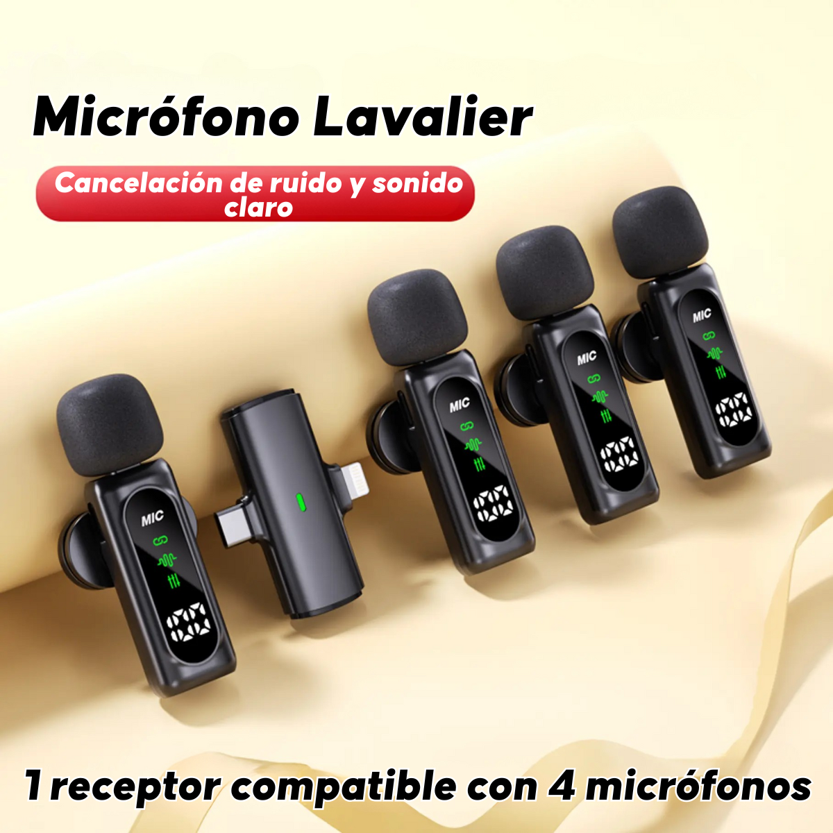 Pack 4 Microfonos Lavallier Inalambrico T90 Vlogs Usbc-2