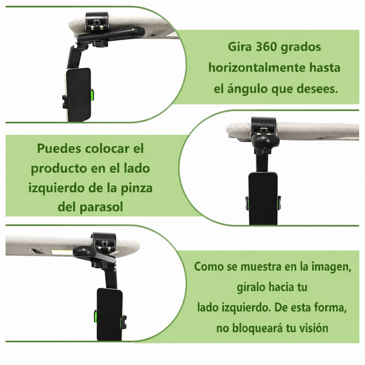 Soporte Celular Para Espejo Retrovisor De Auto Ajustable 360-2