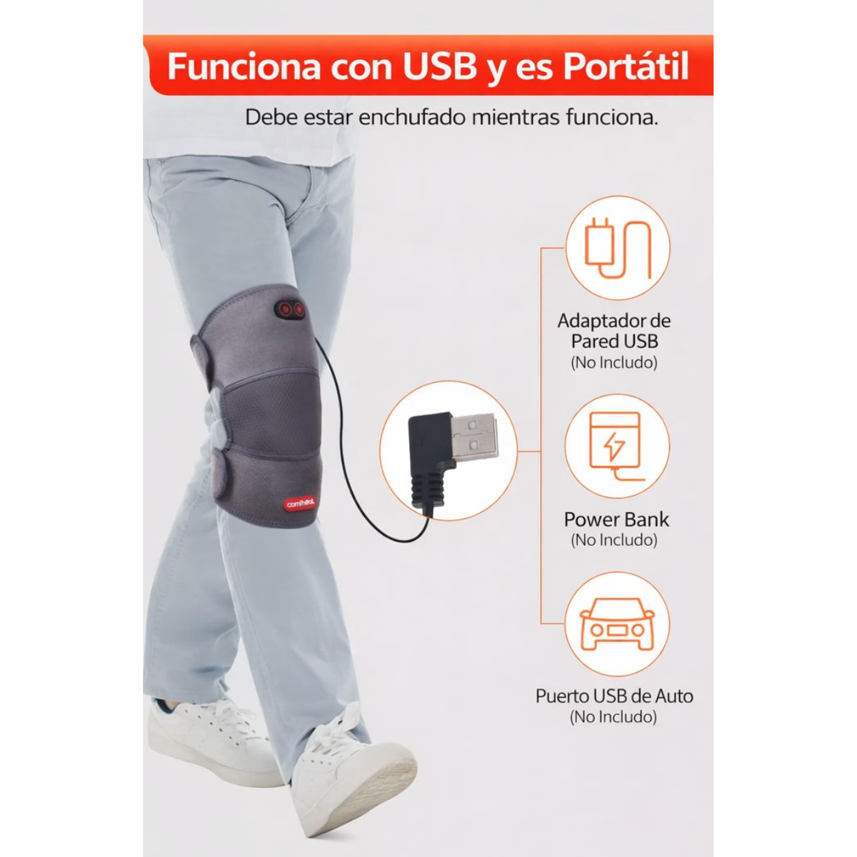 Rodillera Termica Con Masajeador Vibracion Alivio Articular-2