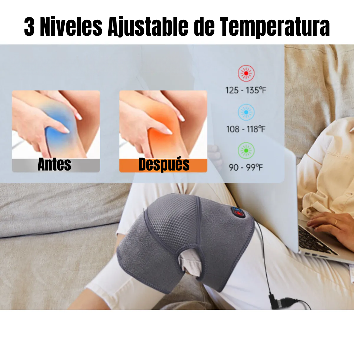 Rodillera Termica Con Masajeador Vibracion Alivio Articular-3