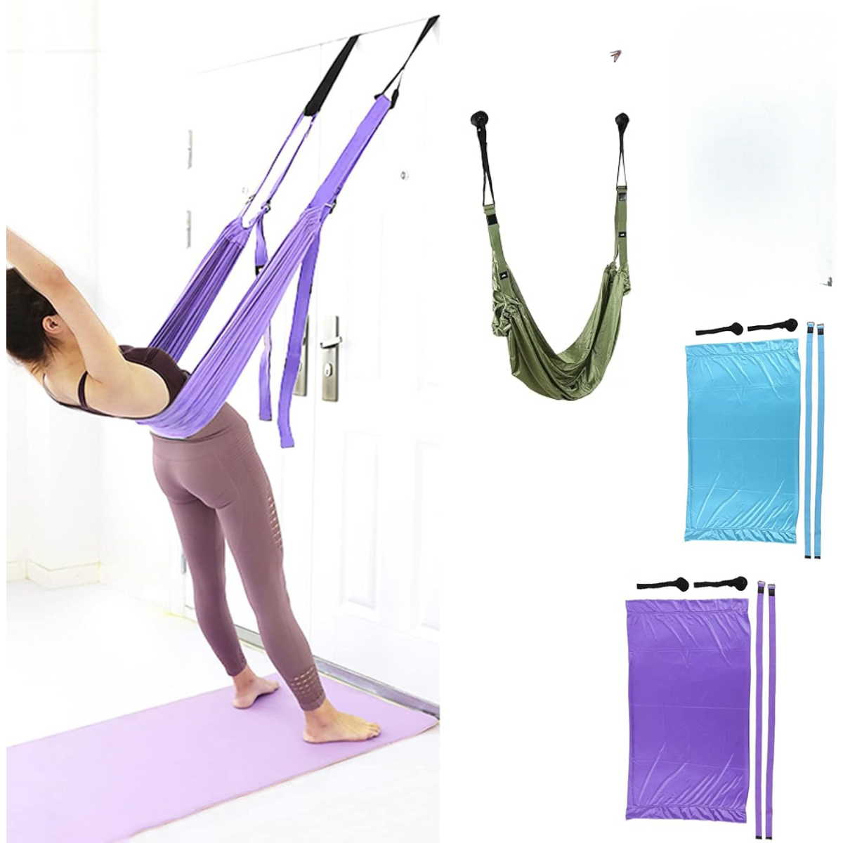 Columpio Hamaca Ajustable Para Yoga Aereo Estiramiento-5