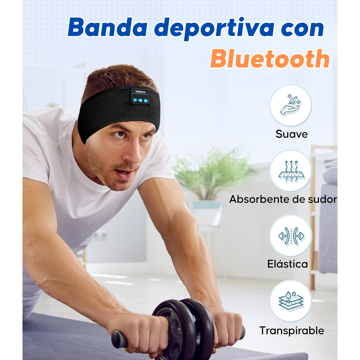 Cintillo Antifaz Banda Bluetooth Auricular Deporte Musica-2