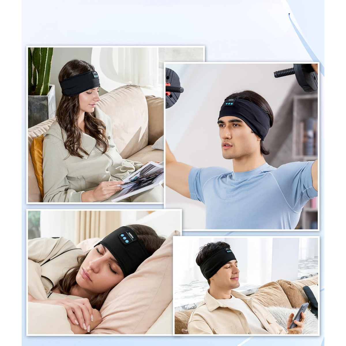 Cintillo Antifaz Banda Bluetooth Auricular Deporte Musica-4