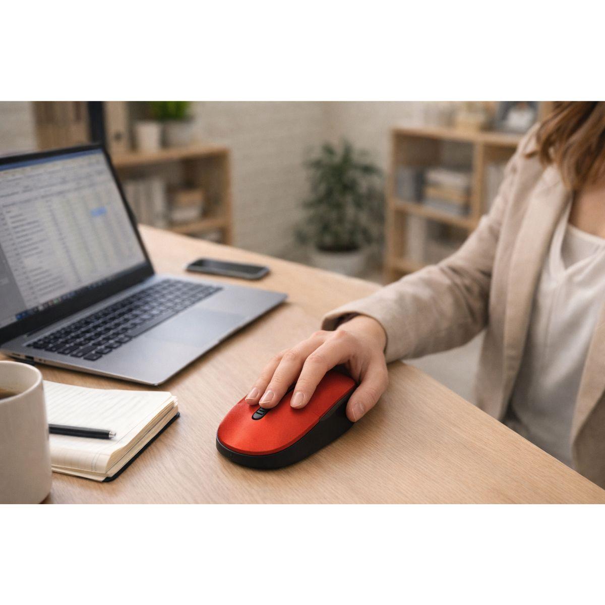 Mouse Raton Rojo Inalambrico Dual Bluetooth Y Usb-4