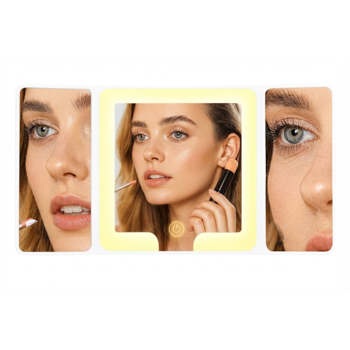 Espejo Maquillaje Aumento 3x 2x Luz Led Para Auto 3 En 1-5