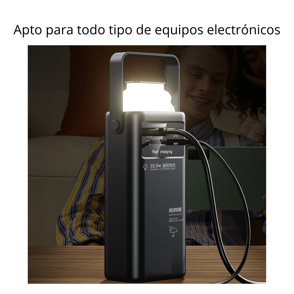 Cargador Portátil Linterna Powerbank 4 Cables 50000mah-4