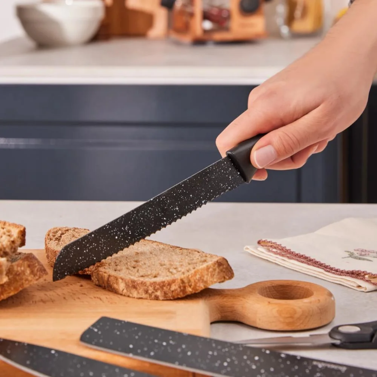 Juego 4 Cuchillos Ondulados Tijera Pelador Cocina 6 Piezas-3