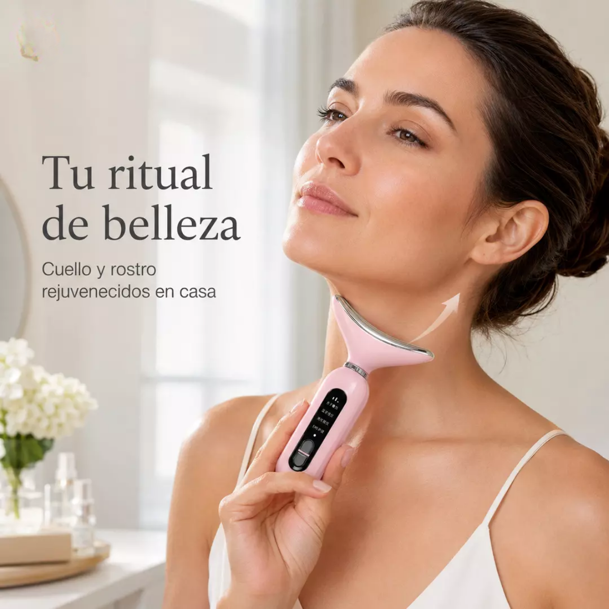 Masajeador Facial Y Cuello Reafirmante Anti Arrugas Luz Roja-4