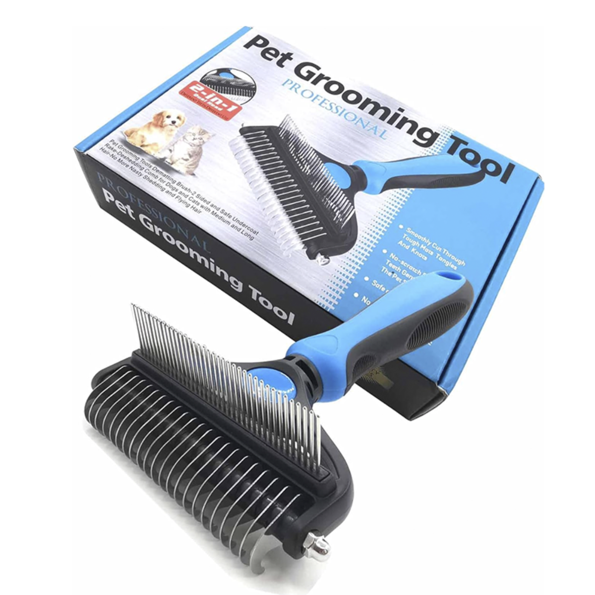 Peine Sacanudos Deslanador Pelo Largo Corto Perro Gato-7